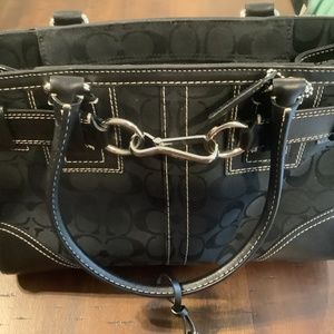 Coach Hampton Black canvas tote